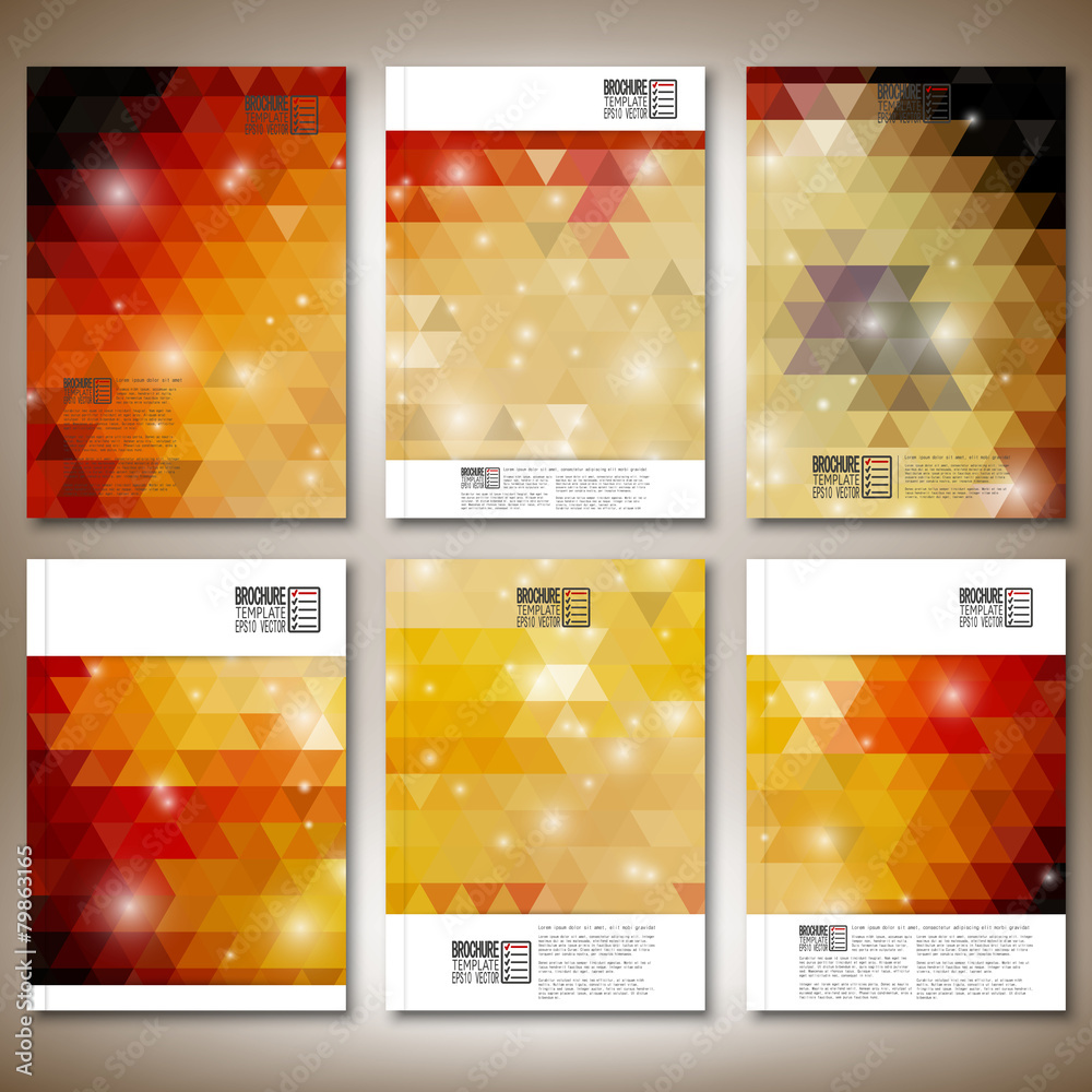Fototapeta premium Abstract colored backgrounds, triangle design vector. Brochure