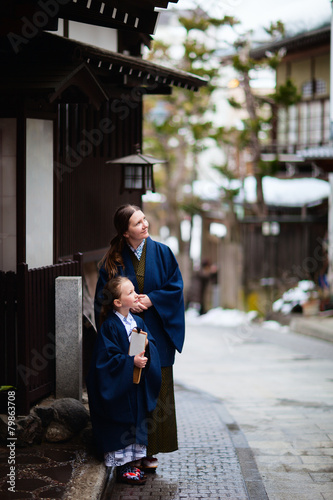 Obraz na plátně Little girl wearing yukata