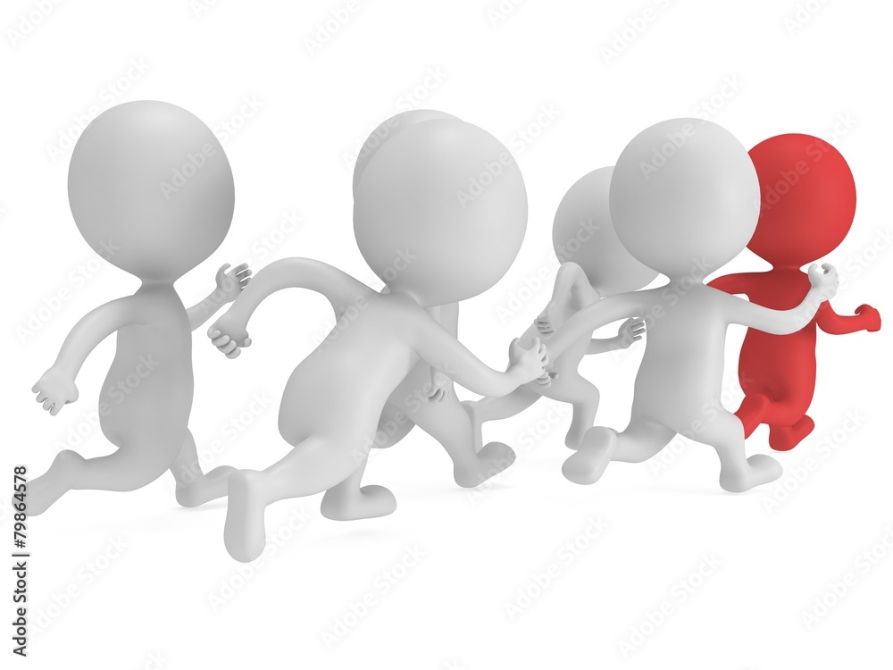 Red man lead the way. Sport illustration. Red man lead the way. Sport illustration.