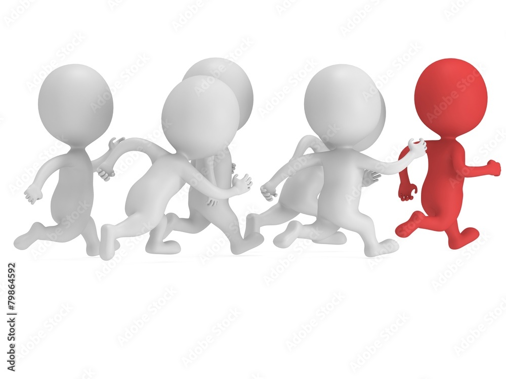 Red man lead the way. Sport illustration. Red man lead the way. Sport illustration.