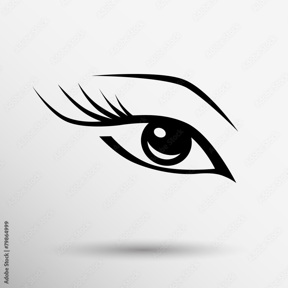 vector blue eye with long lashes woman makeup beauty symbol vector blue eye with long lashes woman makeup beauty symbol