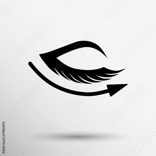 vector eye with lashes long eyelashes icon
