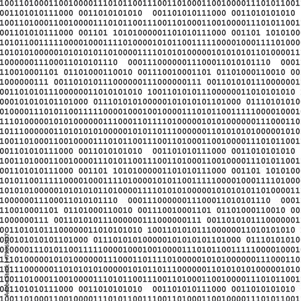 Binary computer code seamless pattern vector background