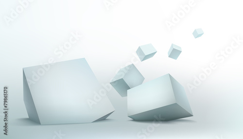 Vector illustration of 3d cubes on white background