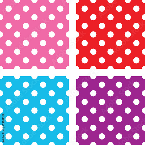seamless polka dot background set