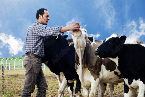 Fotografia Farmer with cows