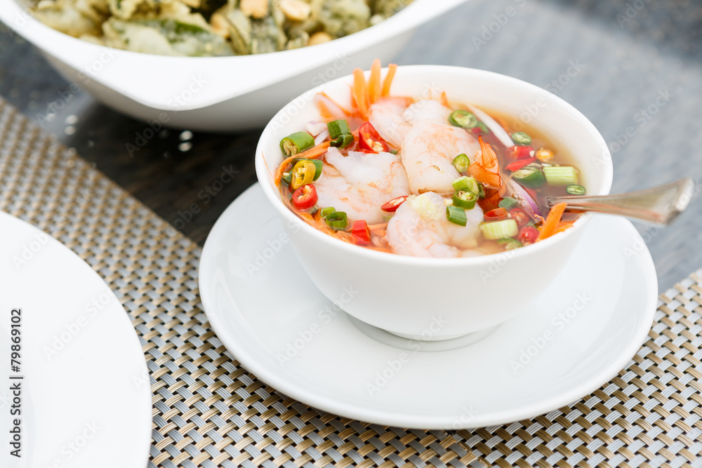 green tea Glory with shrimp Salad