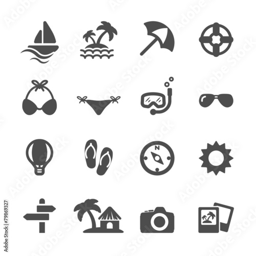 travel and vacation icon set, vector eps10