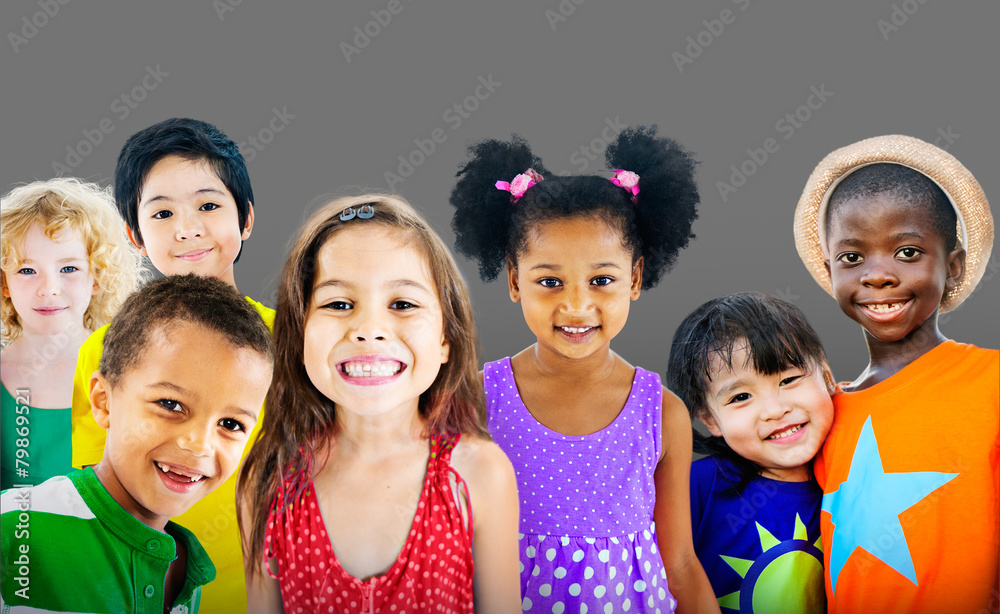 Diversity Children Friendship Innocence Smiling Concept Diversity Children Friendship Innocence Smiling Concept