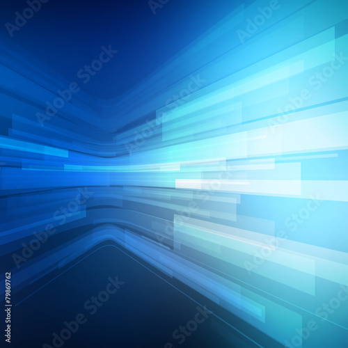 Abstract blue geometric background. 3D perspective background