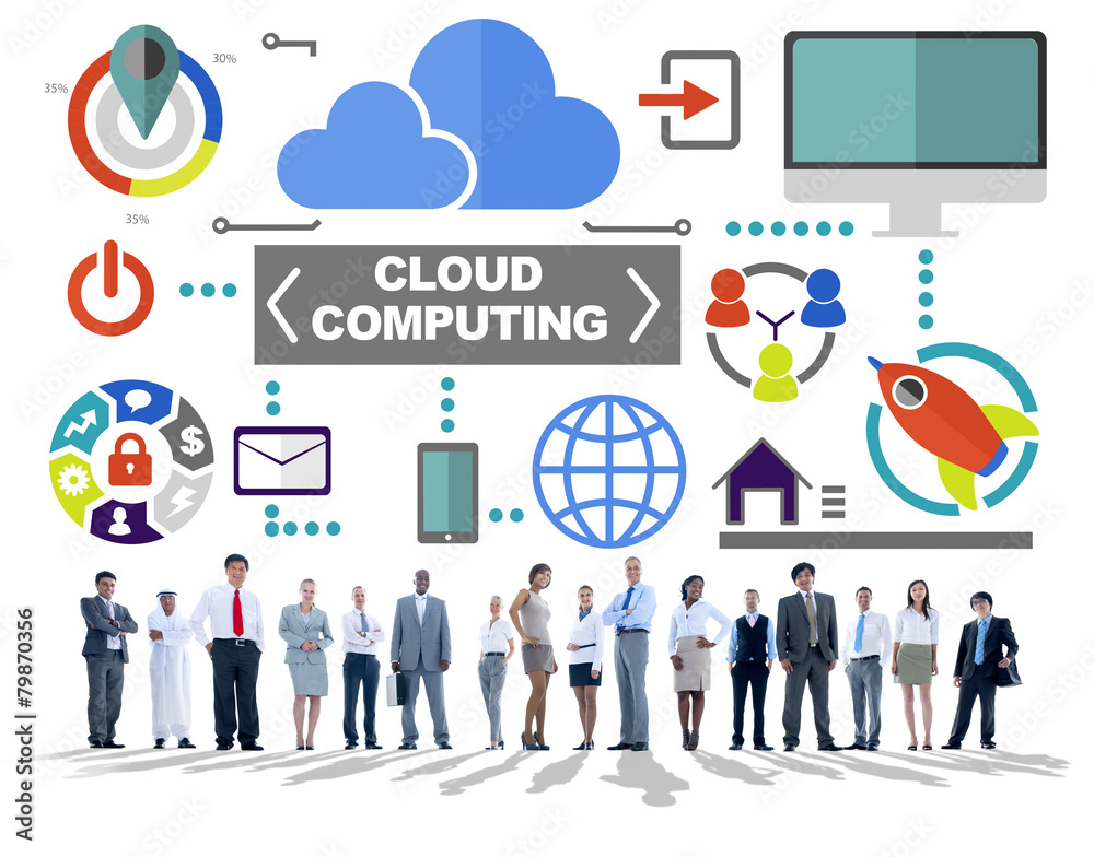 Business People Connection Global Cloud Computing Concept