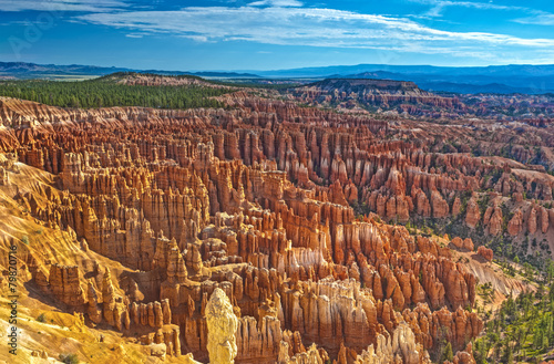 Aerial View of Rows Sandstone Pinnacles and Brown Cliffs of Bryc