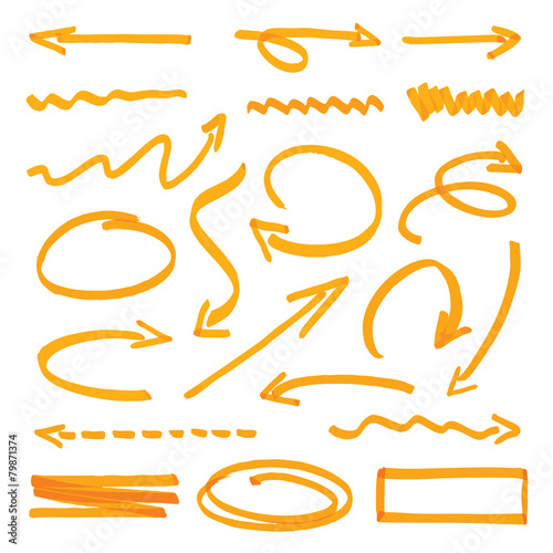 Group of vector orange arrows