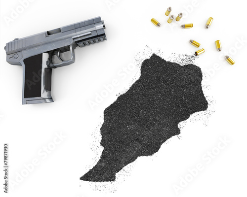 Gunpowder forming the shape of Morocco .(series)