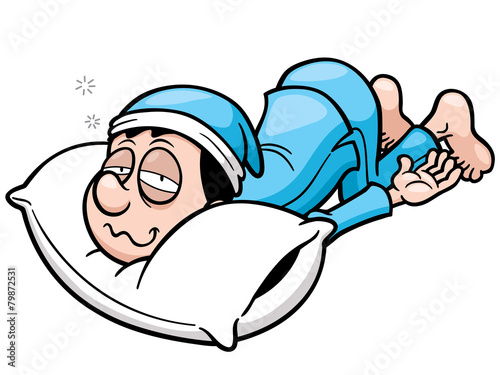 Vector illustration of man sleeping