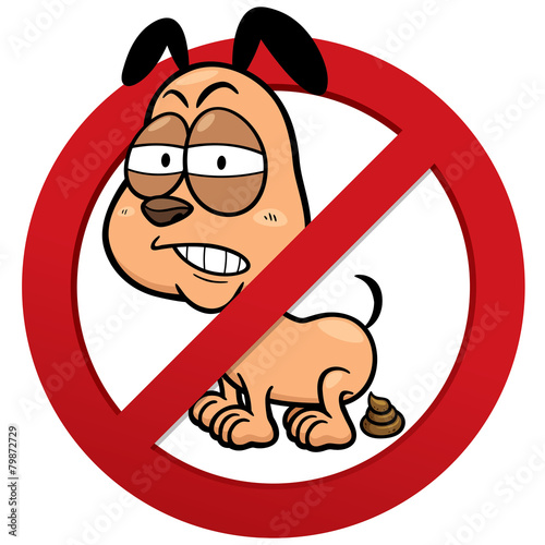 Vector illustration of No dog poop sign