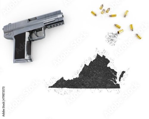 Gunpowder forming the shape of Virginia .(series)