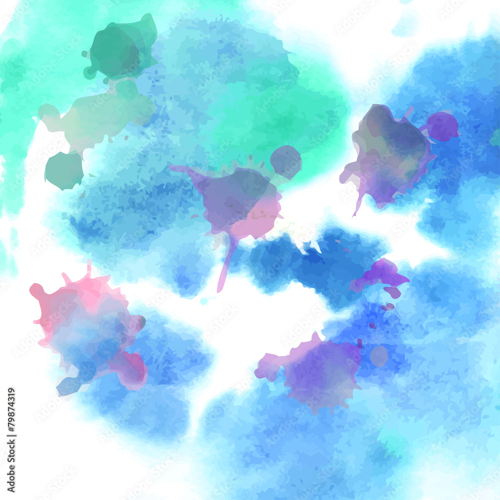 Watercolor abstract background with stains
