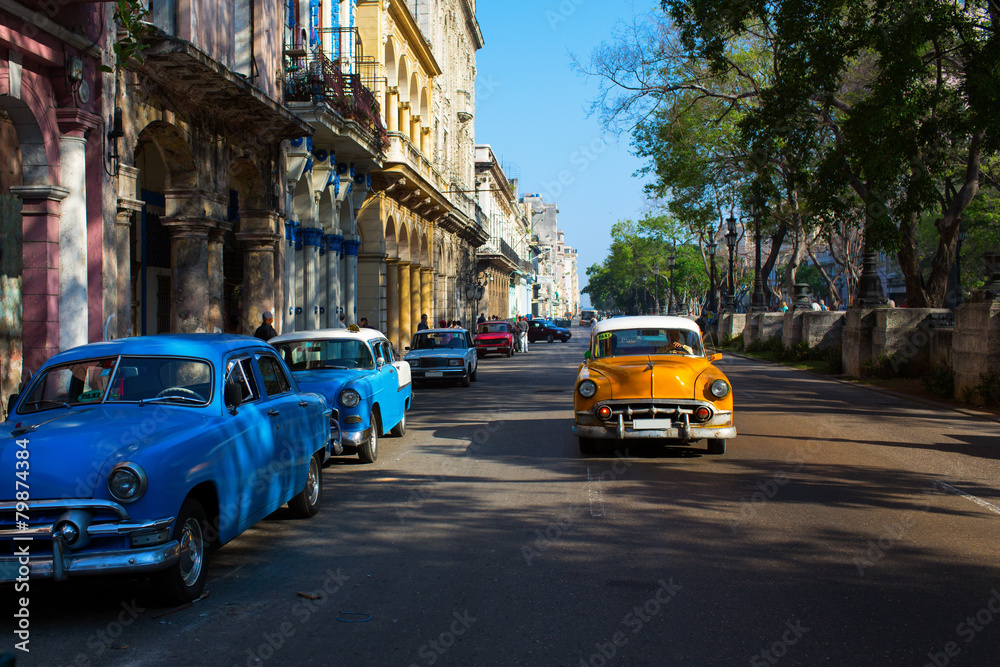 Fototapeta premium Classic old car on streets of Havana, Cuba