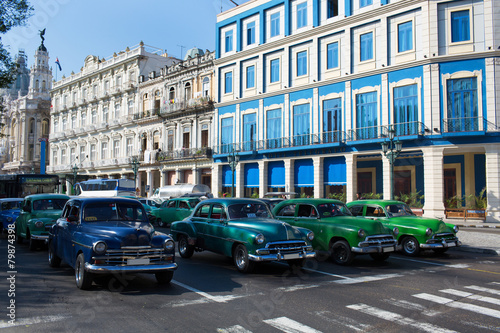 Classic old car on streets of Havana, Cuba