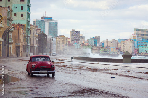 Classic old car on streets of Havana, Cuba photo