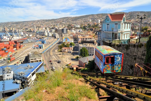 Funicular Railway Escalator, Valparaiso, Chile photo