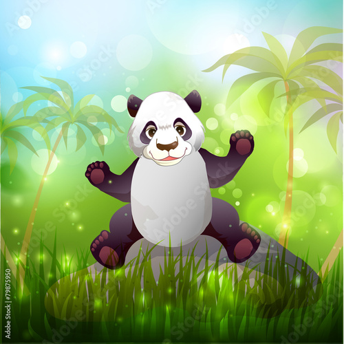 Panda in the bamboo forest