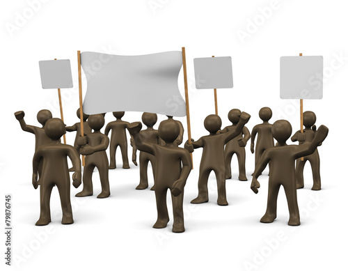 Demonstration,3d Rendering mit Gruppe von Männchen