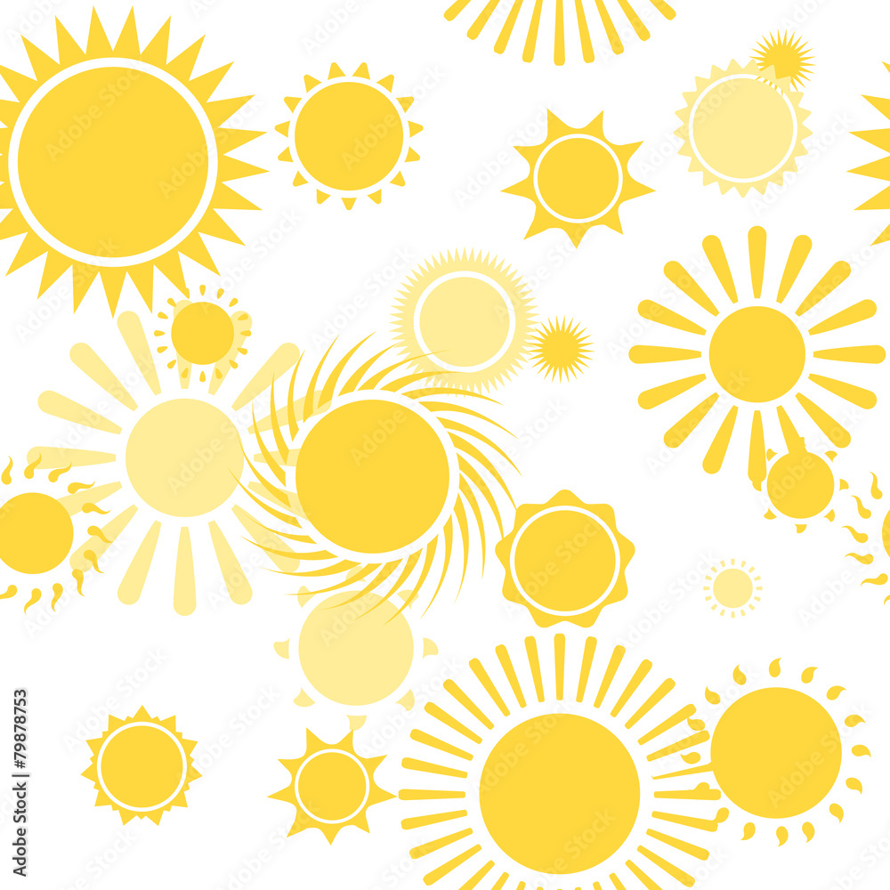 Seamless Pattern with Shiny Bright Yellow Sun vector Seamless Pattern with Shiny Bright Yellow Sun vector