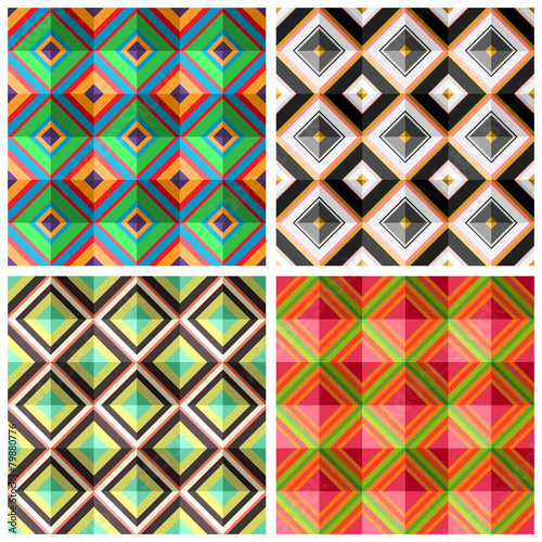 Collection plaid colorful seamless patterns