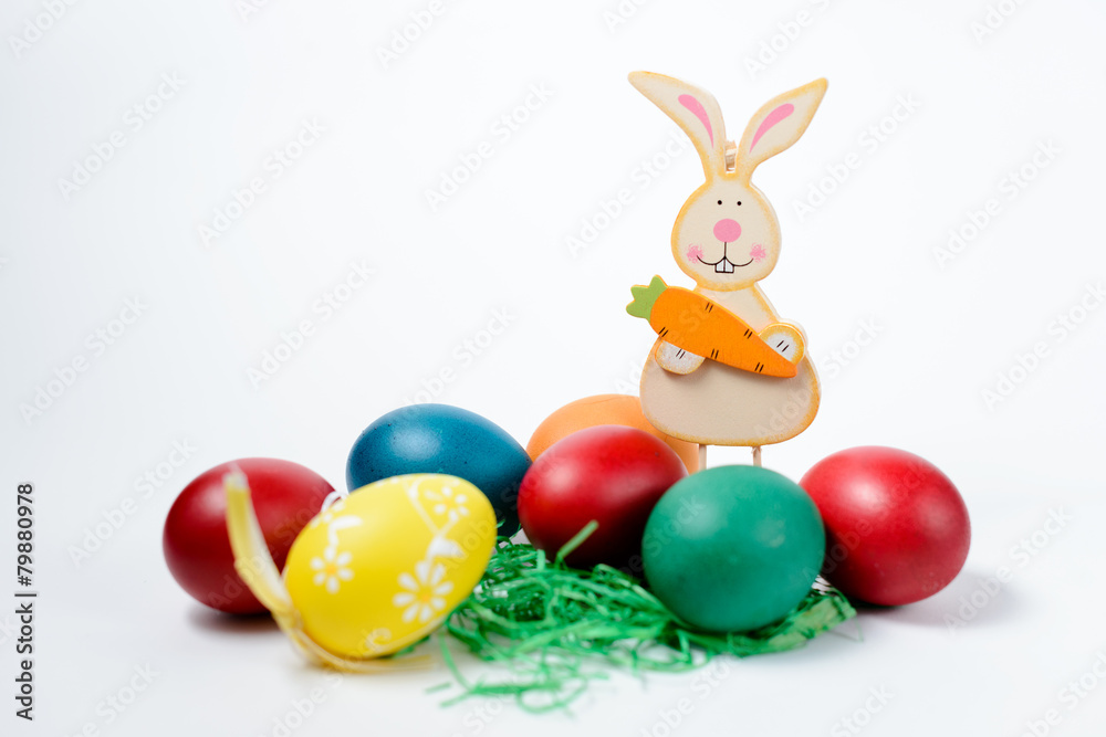 Easter bunny and eggs Easter bunny and eggs
