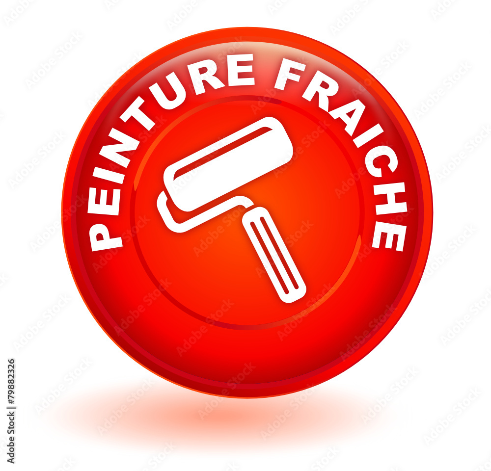 peinture fraiche sur bouton rouge peinture fraiche sur bouton rouge