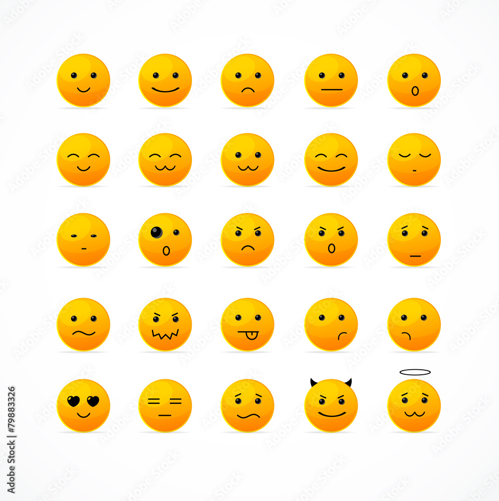 Vector smile icon set. Vector smile icon set.