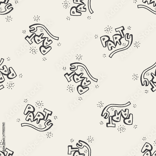 doodle party seamless pattern background