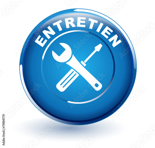 entretien sur bouton bleu