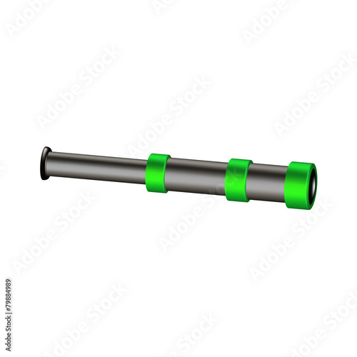 Vintage spyglass in black and green design