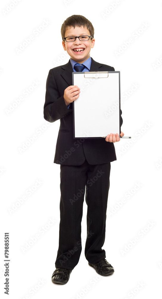 boy in suit show blank sheet boy in suit show blank sheet