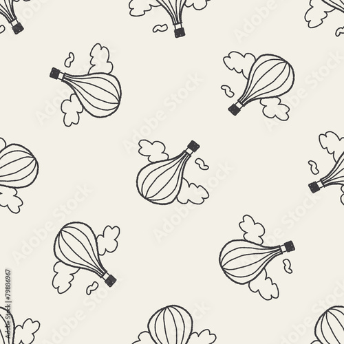 Fototapeta Naklejka Na Ścianę i Meble -  doodle hot air balloon seamless pattern background