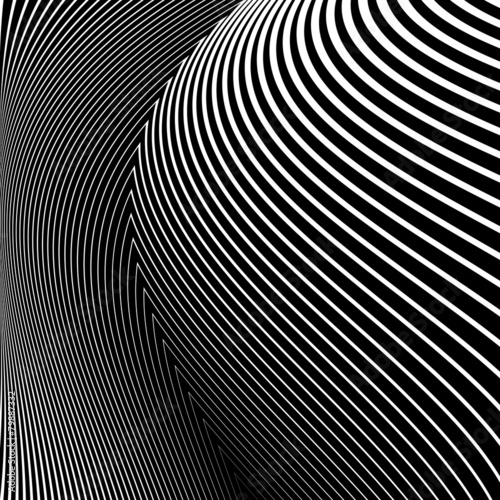 Design monochrome lines movement illusion background