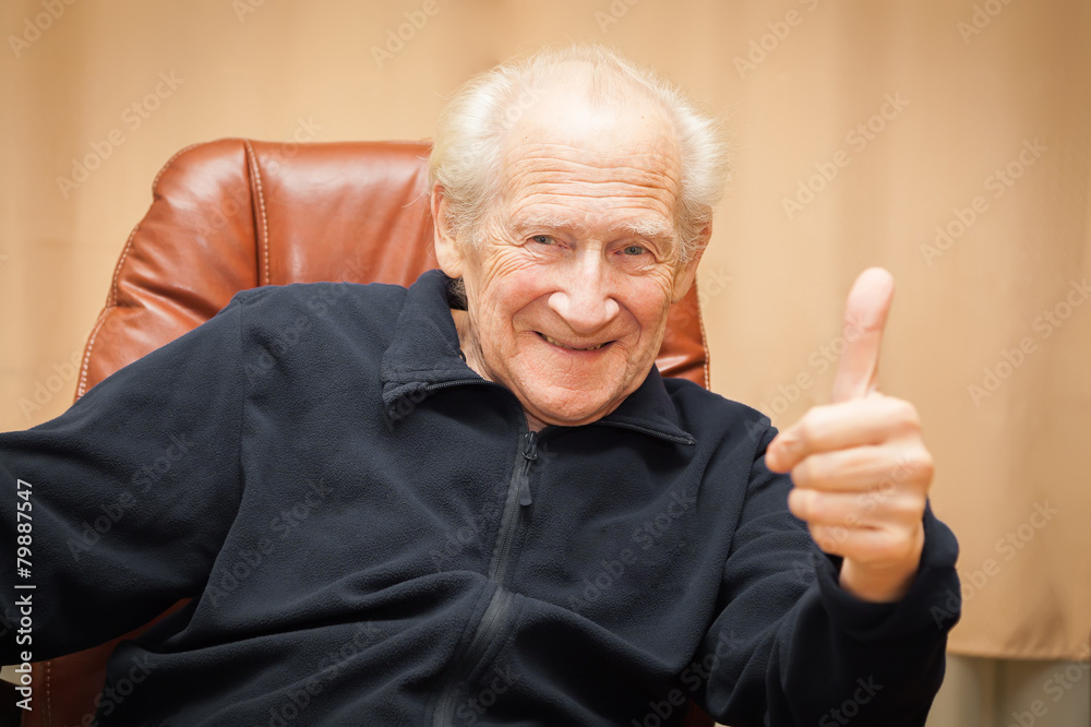 laughing old man with thumbs up laughing old man with thumbs up