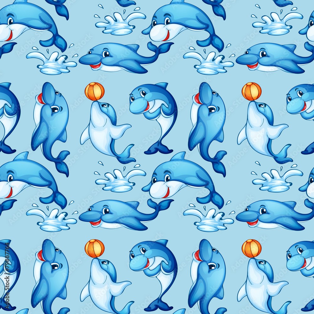 Obraz premium Seamless dolphin