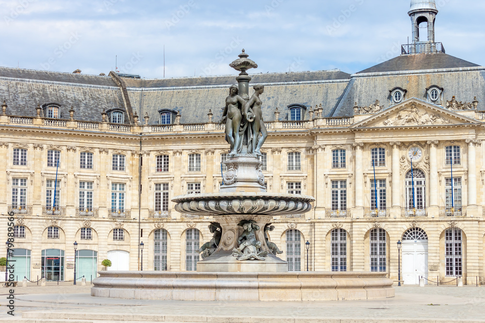 Fountain in Bordeaux's Place de la Bourse