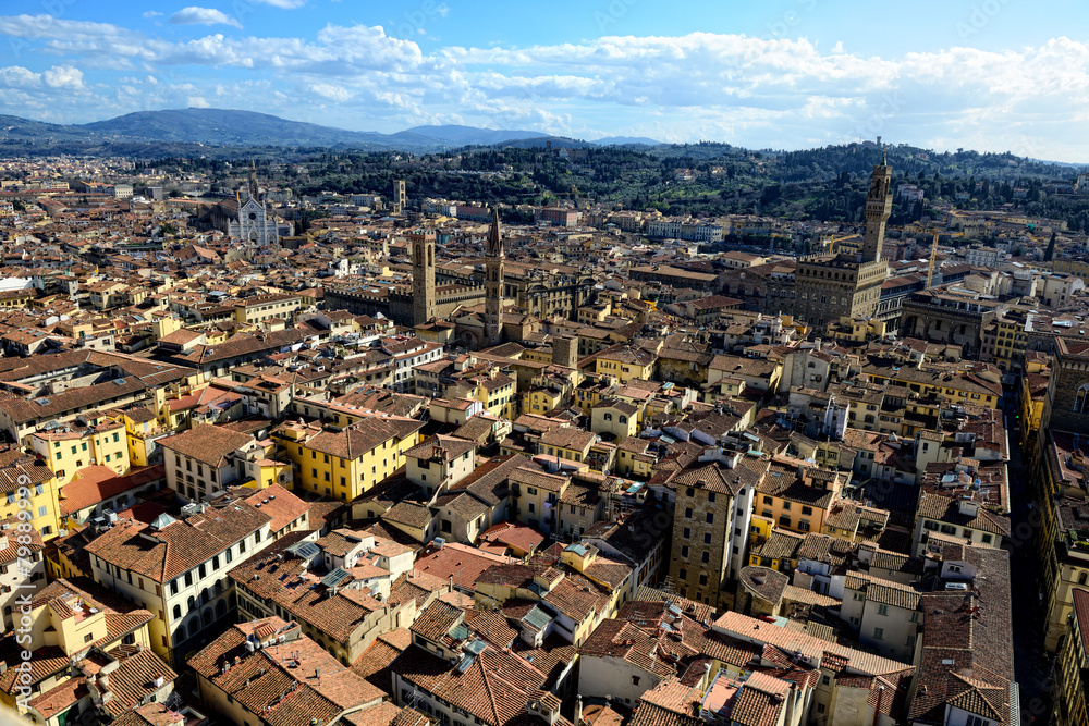 An aerial view taken from the Dome of Florence (Tuscany, Italy).