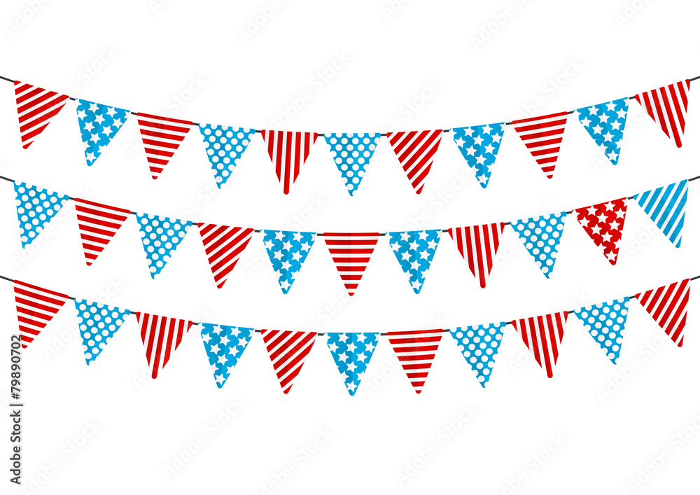 Obraz premium Color party flags isolated on white