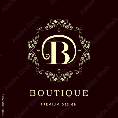 Calligraphic design elements, graceful template.