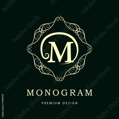 Simple and graceful floral monogram design
