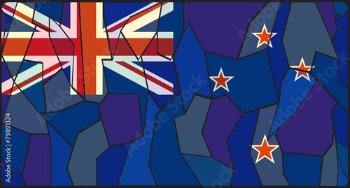 New Zealand Flag Stained Glass Window