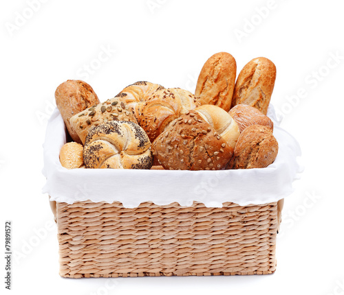 Fresh bakery products in a basket