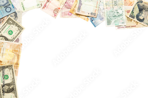 Frame of different banknotes