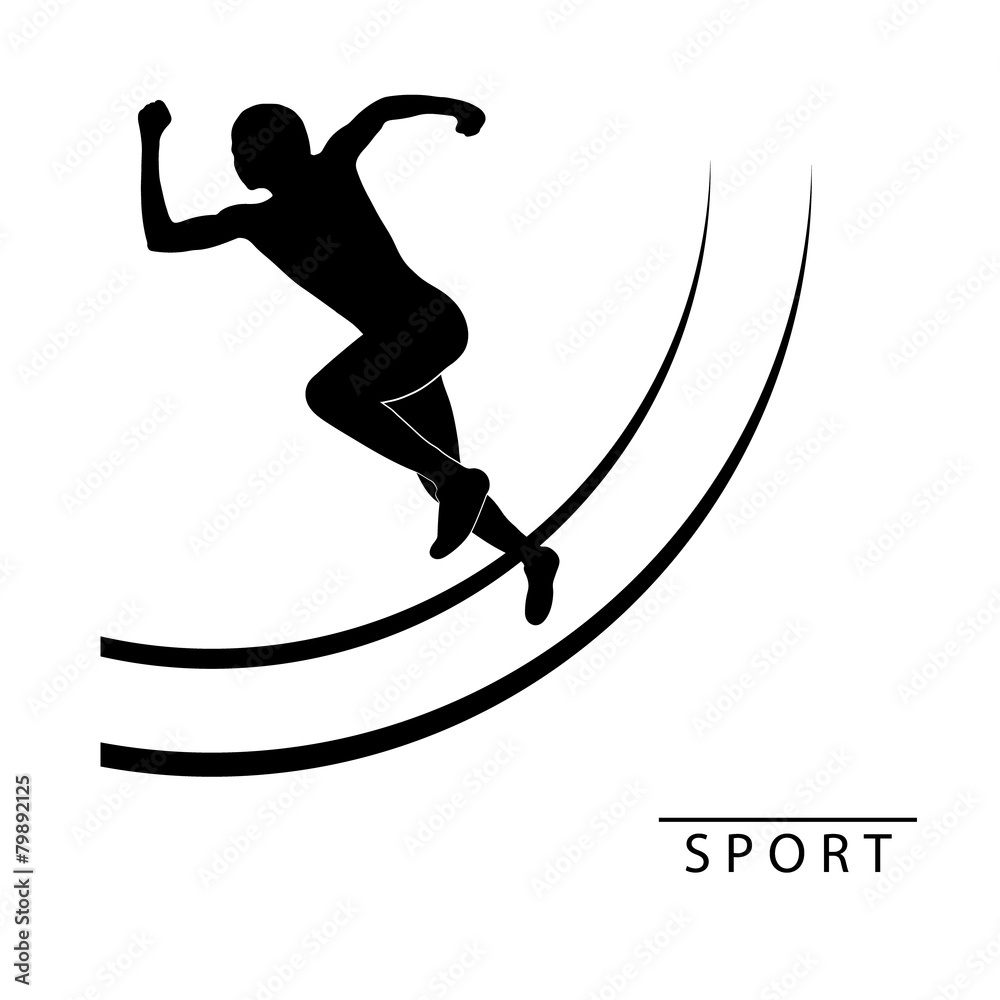 Silhouette of an athlete running. logo. Vector illustration